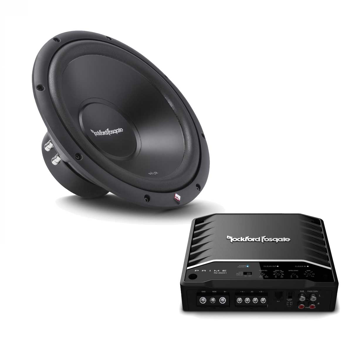 Rockford Fosgate 12" R2D412 with R2250X1 250 Watt Subwoofer Kit R2D4