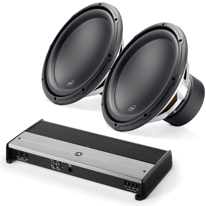 JL Audio Dual 12W3v3-4 and XD1000/1v2 Subwoofer Package: 12W3v3-4x2-XD1001