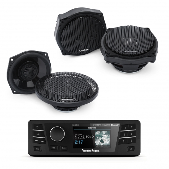 Rockford Fosgate HD9813SGU-STAGE1 1998-2013 Street Glide Ultra Head Unit +  4 Speaker Package