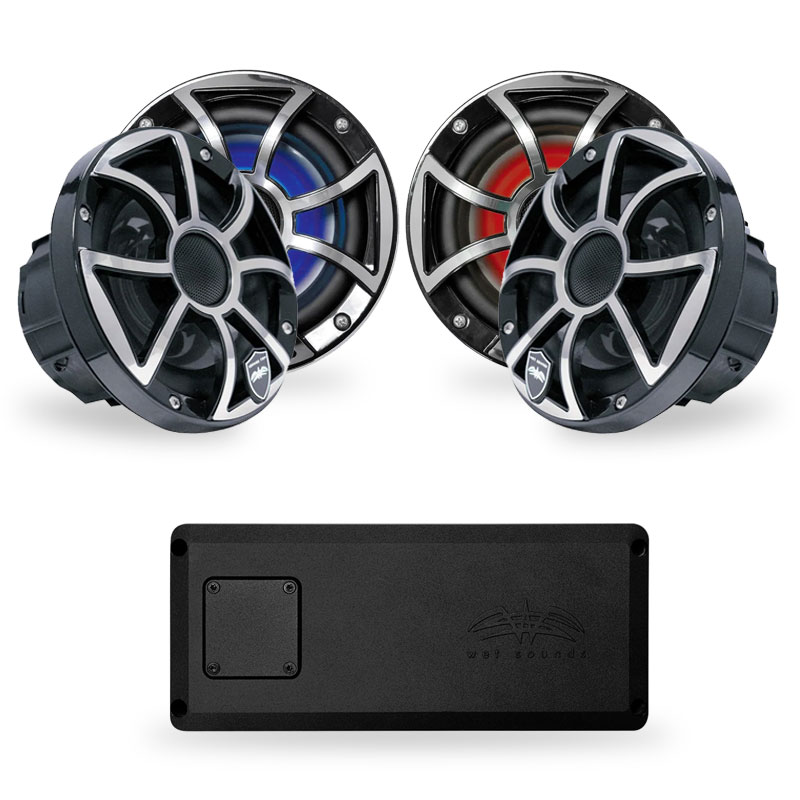 Wet Sounds 6.5" REVO 6 XS Black Marine Stereo Package: REVO-6-XSB-SS-MSP